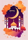 ramadan watercolor background, ai generation