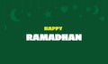 happy ramadhan typography design, with green background