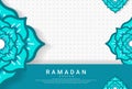 Ramadhan-themed design with Tosca green flower ornaments, suitable for Ramadan-themed backgrounds, web, textures, greeting cards,