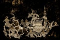 The Ramakian Ramayana mural paintings along the galleries of the Temple of the Emerald Buddha, grand palace or wat phra kaew Ban