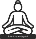 Ramakrishna Jayanti black vector icon.