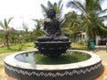 Ramanagara, Karnataka, India - January 1, 2009 Black color stone statue of Lord Buddha in meditation