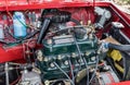 Engine of Morris Mini-Minor 850 (1960) presented on annual oldtimer car show, Israel Royalty Free Stock Photo