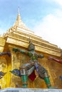 Ramayana demon statue and Golden Pagoda