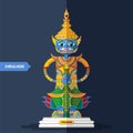 Ramayana Giant Sculptures in flat style