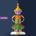 Ramayana Giant Sculptures in flat style