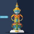 Ramayana Giant Sculptures in flat style