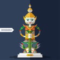 Ramayana Giant Sculptures in flat style