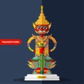 Ramayana Giant Sculptures in flat style