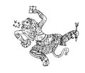 Ramayana monkey, Hanuman, thai art drawing