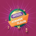 Ramazan Bayrami mubarek greeting card. Holiday Celebration. EPS 10. Vector Illustration