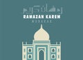 Ramazan karem mubarak greeting card vector image