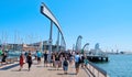 Rambla de Mar and Port Vell in Barcelona, Spain Royalty Free Stock Photo