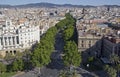 Ramblas in Barcelona, Spain Royalty Free Stock Photo