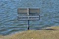 Rambouillet, France - mai 6 2016 : bathing forbidden sign