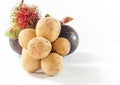 Rambutan and Longkong with mangosteen are fruit southern asian f Royalty Free Stock Photo