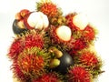Rambutan mangosteen tropical fruit asia