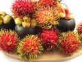 Rambutan mangosteen tropical fruit asia