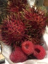 The Red and hairy Rambutan Fruit Royalty Free Stock Photo
