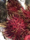 The Red and hairy Rambutan Fruit