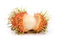 Rambutan or nephelium lappaceum fruits isolated on white background Royalty Free Stock Photo