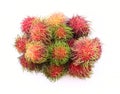Rambutan red tropical fruit group Royalty Free Stock Photo