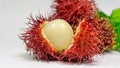 Rambutan sweet delicious fruit on white background