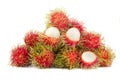 Rambutans fruit isolated on white Royalty Free Stock Photo