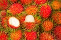 Rambutans peeled, fruit of thailand Royalty Free Stock Photo