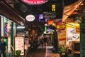 Rambuttri alley- popular food street in Bangkok, Thailand Royalty Free Stock Photo