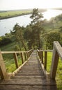 Rambynas Hill Stairs to Neman River Royalty Free Stock Photo