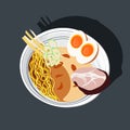 Ramen Hi-res clip-art vector illustration. Japanese food illustration.