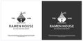 Ramen house logo template. Japanese ramen noodles restaurant logo template