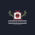 ramen house noodle logo design template for brand restaurant or company and other