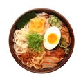 Ramen isolated on white background. Japanese traditional soup. Generative AI Royalty Free Stock Photo