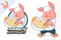 Cute Pig Ramen Mascot design