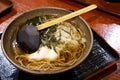 Ramen national food of Japan is similar to the noodles that everyone knows. A mixture of lines made from talcum powder, seaweed an Royalty Free Stock Photo