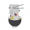 Ramen Noodle Icon Ilustratiion Concept