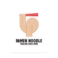 Ramen noodle logo design vector,food and beverages logo icon vector illustration, best for japanese restaurant logo idea Royalty Free Stock Photo