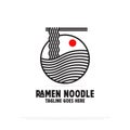 Ramen noodle logo design vector,food and beverages logo icon vector illustration, best for japanese restaurant logo idea Royalty Free Stock Photo