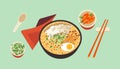 ramen noodle vector Royalty Free Stock Photo