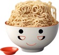 Ramen noodles with a cute face.