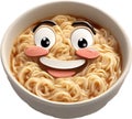 Ramen noodles with a cute face.