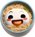 Ramen noodles with a cute face.