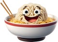 Ramen noodles with a cute face.