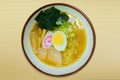 The ramen noodles pork Japanese food in bowl on wood top table i Royalty Free Stock Photo