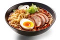 Ramen With Pork Japanese Food On Isolated White Background Professional Food Photo. AI Generative Royalty Free Stock Photo