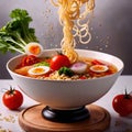 Ramen soup noodles, traditional Japanese Asian dish