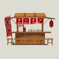 Ramen Stall at noon vector illustration