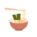 Ramen vector stock illustration. Delicious noodles.